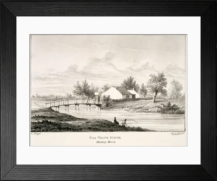 Framed Print : The White House on the banks of the River Lea, Hackney Marsh, London, c1830. Artist Framed Print : The White House on the banks of the River Lea, Hackney Marsh, London, c1830. Artist