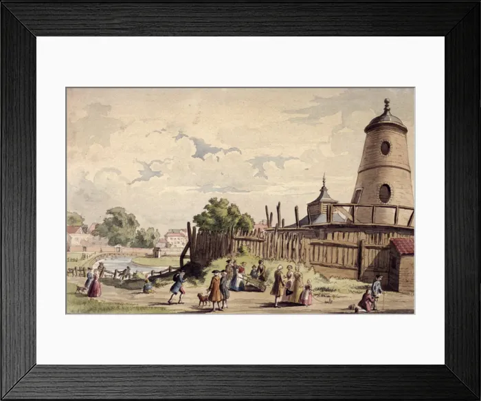 Framed Print : View of New River Head, Finsbury, London, c1750 Framed Print : View of New River Head, Finsbury, London, c1750