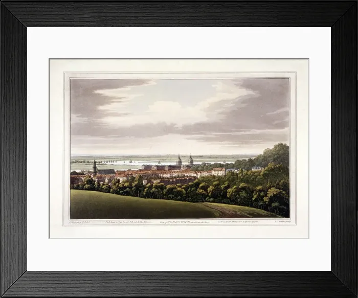 Framed Print : View of Greenwich, London, 1795. Artist: Joseph Constantine Stadler Framed Print : View of Greenwich, London, 1795. Artist: Joseph Constantine Stadler
