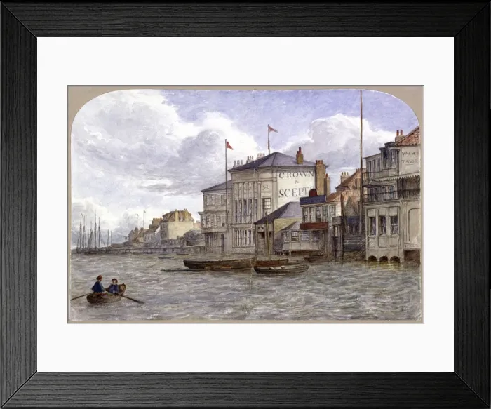 Framed Print : View of the Crown And Sceptre Inn, Greenwich, London, c1870. Artist: JT Wilson Framed Print : View of the Crown And Sceptre Inn, Greenwich, London, c1870. Artist: JT Wilson