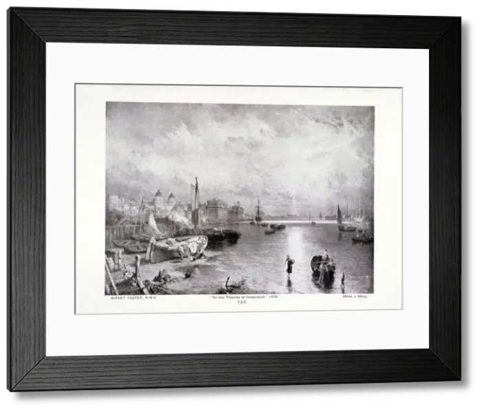 Framed Print : The River Thames at Greenwich, London, 1878. Artist: Myles Birket Foster Framed Print : The River Thames at Greenwich, London, 1878. Artist: Myles Birket Foster
