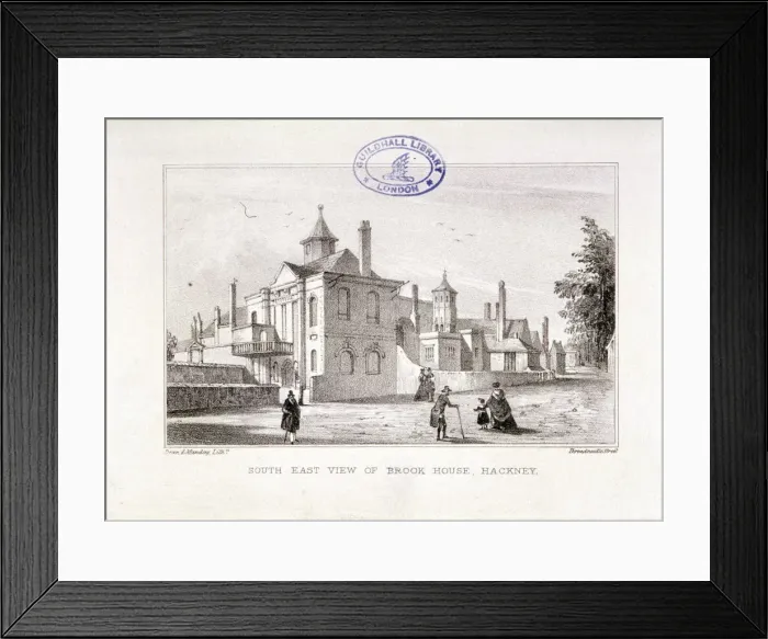 Framed Print : Brooke House, Hackney, London, c1830. Artist: Dean and Munday Framed Print : Brooke House, Hackney, London, c1830. Artist: Dean and Munday