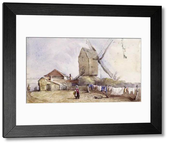 Framed Print : A windmill on Blackheath, Greenwich, London, 1833. Artist: George Shepheard Framed Print : A windmill on Blackheath, Greenwich, London, 1833. Artist: George Shepheard