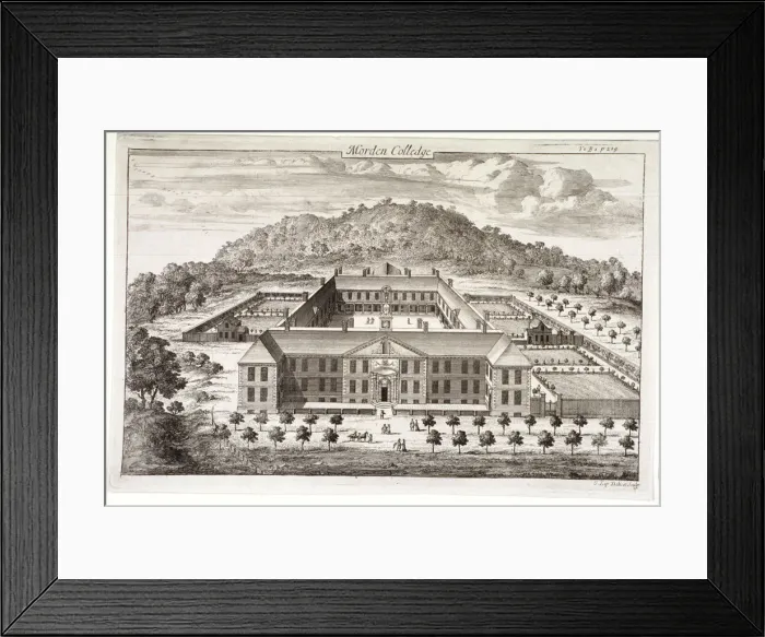 Framed Print : Bird s-eye view of Morden College, Greenwich, London, c1710. Artist: Johannes Kip