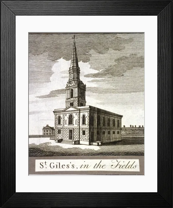 Framed Print : St Giles in the Fields, Holborn, London, c1750 Framed Print : St Giles in the Fields, Holborn, London, c1750