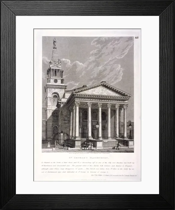 Framed Print : St George, Bloomsbury, Holborn, London, 1818. Artist: William Wise Framed Print : St George, Bloomsbury, Holborn, London, 1818. Artist: William Wise