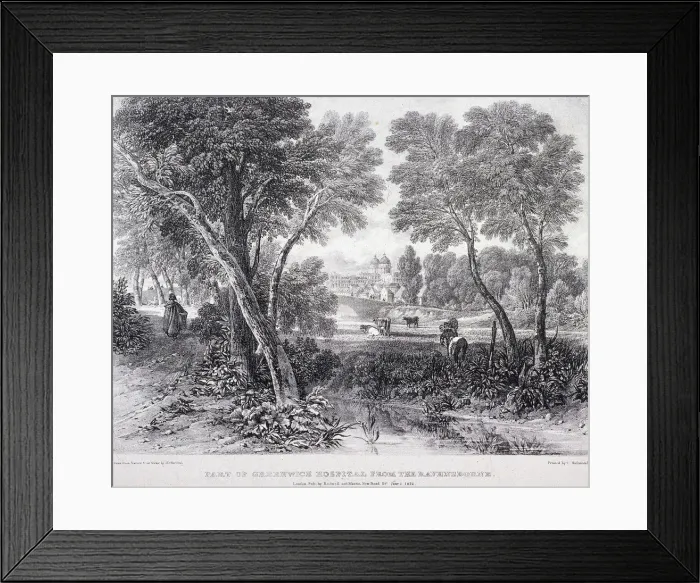 Framed Print : Greenwich Hospital, Greenwich, London, 1822. Artist: James Duffield Harding Framed Print : Greenwich Hospital, Greenwich, London, 1822. Artist: James Duffield Harding
