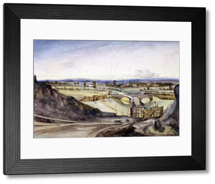 Framed Print : General view of Hampstead, London, 1837. Artist: Edmund Marks Framed Print : General view of Hampstead, London, 1837. Artist: Edmund Marks