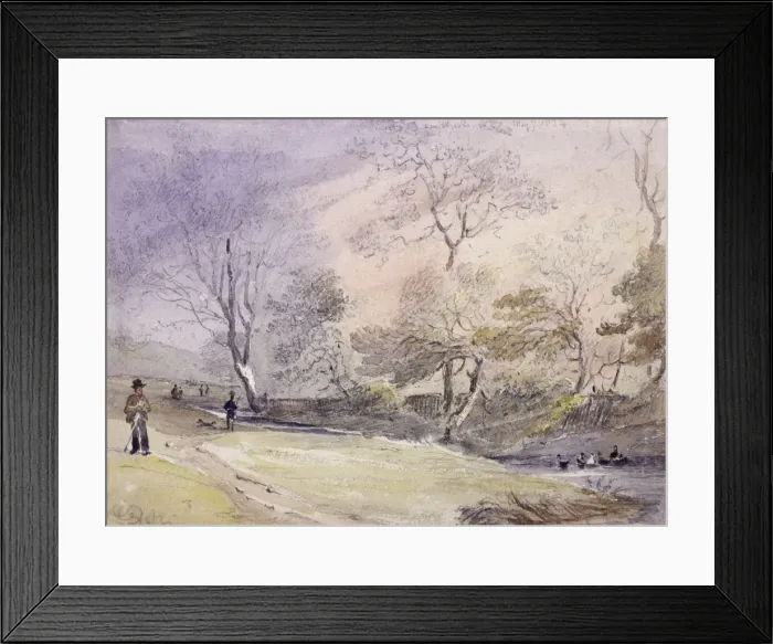 Framed Print : Fleet River, Hampstead, London, 1834. Artist: George Shepheard Framed Print : Fleet River, Hampstead, London, 1834. Artist: George Shepheard
