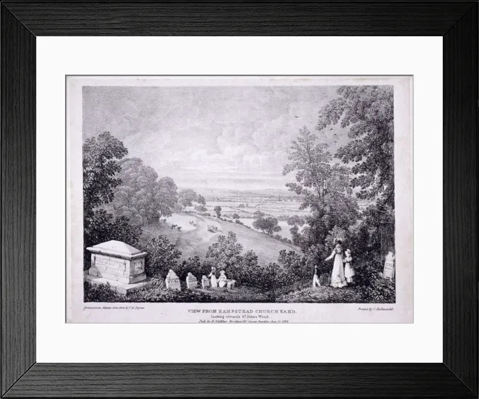 Framed Print : General view of Hampstead, London. 1822. Artist: Thomas Mann Baynes Framed Print : General view of Hampstead, London. 1822. Artist: Thomas Mann Baynes