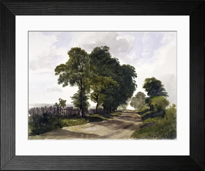 Framed Print : Belsize Lane, Hampstead, London, 1842. Artist: Edmund Marks Framed Print : Belsize Lane, Hampstead, London, 1842. Artist: Edmund Marks