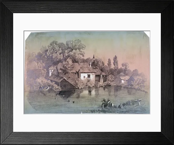 Framed Print : Hampstead Heath, Hampstead, London, c1850. Artist: F Hodges Framed Print : Hampstead Heath, Hampstead, London, c1850. Artist: F Hodges