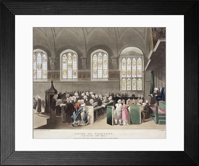 Framed Print : Lincolns Inn, Holborn, London, 1808. Artist: Augustus Charles Pugin Framed Print : Lincolns Inn, Holborn, London, 1808. Artist: Augustus Charles Pugin