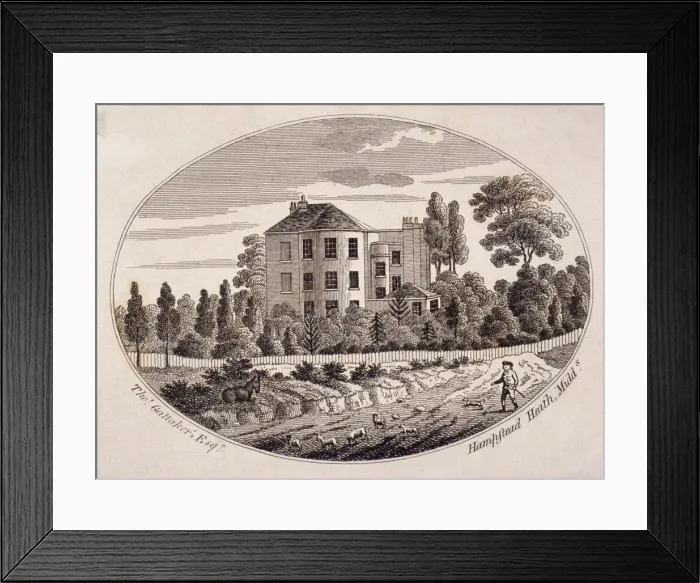 Framed Print : Hill House, Hampstead Heath, Hampstead, London, c1780 Framed Print : Hill House, Hampstead Heath, Hampstead, London, c1780