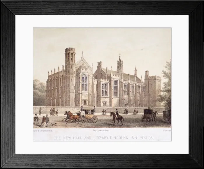 Framed Print : Lincolns Inn, Holborn, London, 1854. Artist: Jules Louis Arnout Framed Print : Lincolns Inn, Holborn, London, 1854. Artist: Jules Louis Arnout