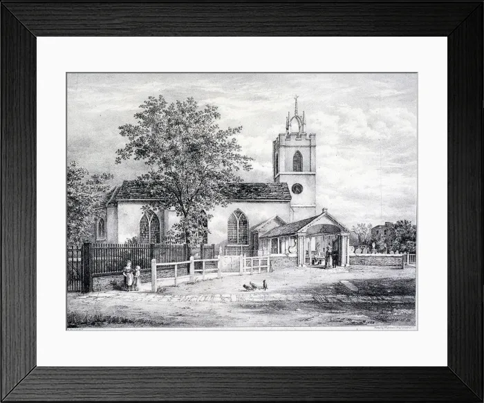 Framed Print : St Giles, Camberwell, London, c1825. Artist: Englemann, Graf and Co