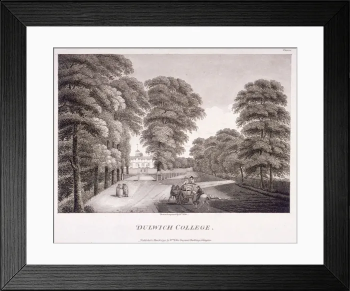 Framed Print : Dulwich College, Camberwell, London, 1792. Artist: William Ellis Framed Print : Dulwich College, Camberwell, London, 1792. Artist: William Ellis