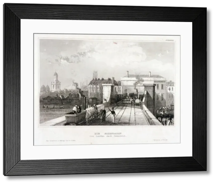 Framed Print : Greenwich Station, Greenwich, London, c1840 Framed Print : Greenwich Station, Greenwich, London, c1840