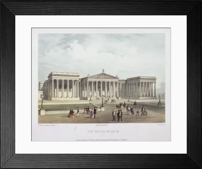 Framed Print : British Museum, Holborn, London, 1854. Artist: Jules Louis Arnout Framed Print : British Museum, Holborn, London, 1854. Artist: Jules Louis Arnout