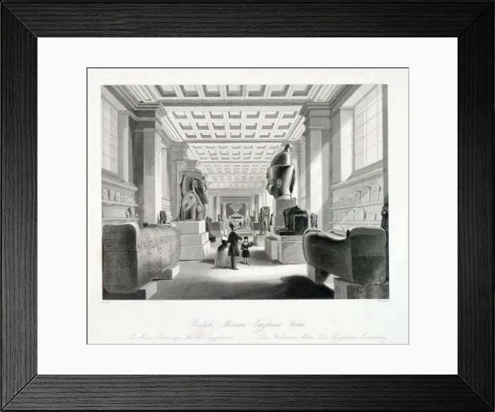 Framed Print : The Egyptian Room, British Museum, Holborn, London, c1840. Artist: William Radclyffe Framed Print : The Egyptian Room, British Museum, Holborn, London, c1840. Artist: William Radclyffe