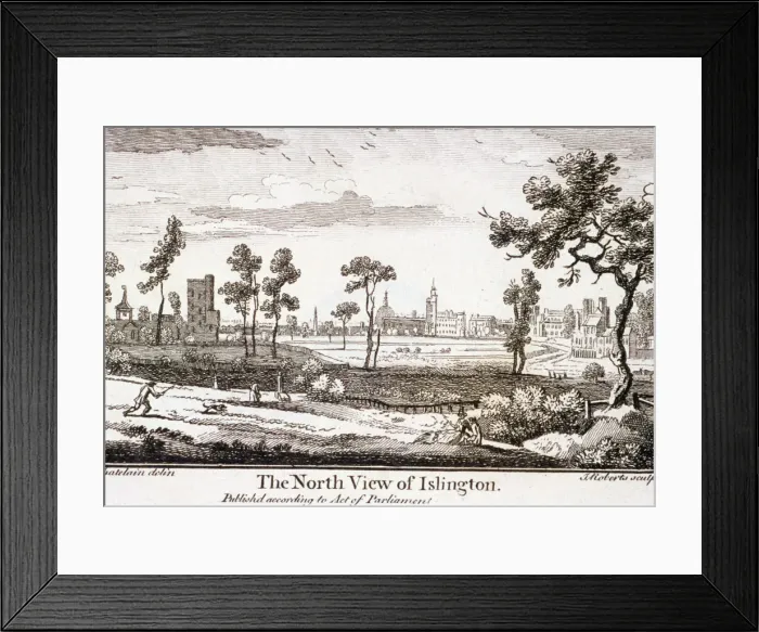 Framed Print : Islington, London, 1750. Artist: J Roberts Framed Print : Islington, London, 1750. Artist: J Roberts
