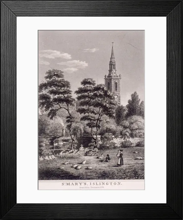 Framed Print : St Mary, Islington, London, 1834 Framed Print : St Mary, Islington, London, 1834