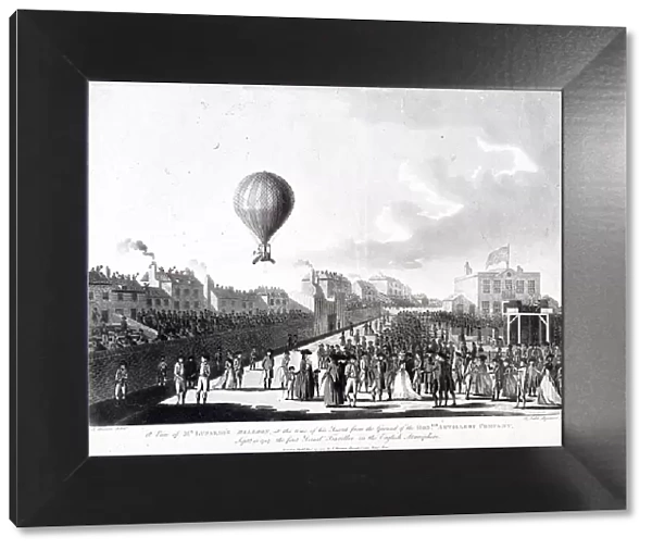 Vincenzo Lunardis balloon ascending from Artillery Ground, City Road, Finsbury, London, 1784