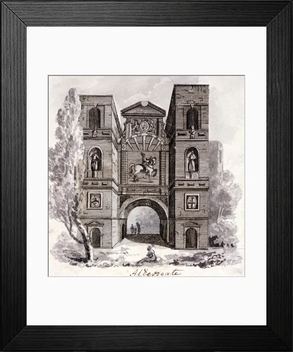 Framed Print : Aldersgate, London, 1800? Framed Print : Aldersgate, London, 1800?