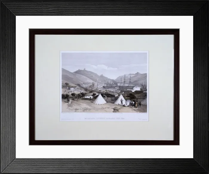 Framed Print : Balaklava Looking Towards the Sea, 1855. Artist: W Walton Framed Print : Balaklava Looking Towards the Sea, 1855. Artist: W Walton
