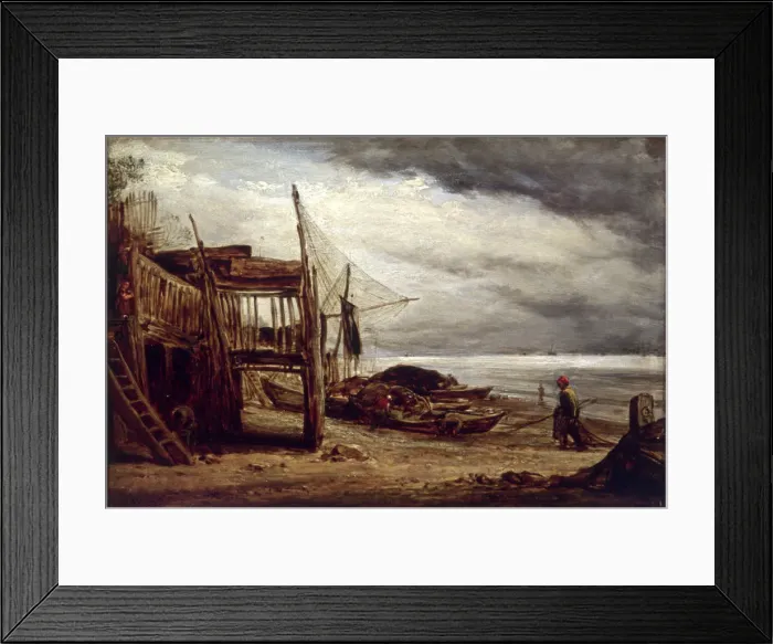 Framed Print : A Coast Scene, 1860. Artist: John Linnell Framed Print : A Coast Scene, 1860. Artist: John Linnell
