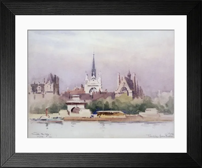 Framed Print : Temple from the River, 1904. Artist: William Alister Macdonald Framed Print : Temple from the River, 1904. Artist: William Alister Macdonald