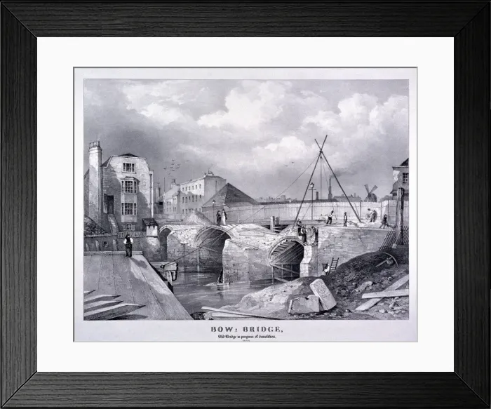 Framed Print : Bow Bridge, Bow, Poplar, London, 1835 Framed Print : Bow Bridge, Bow, Poplar, London, 1835