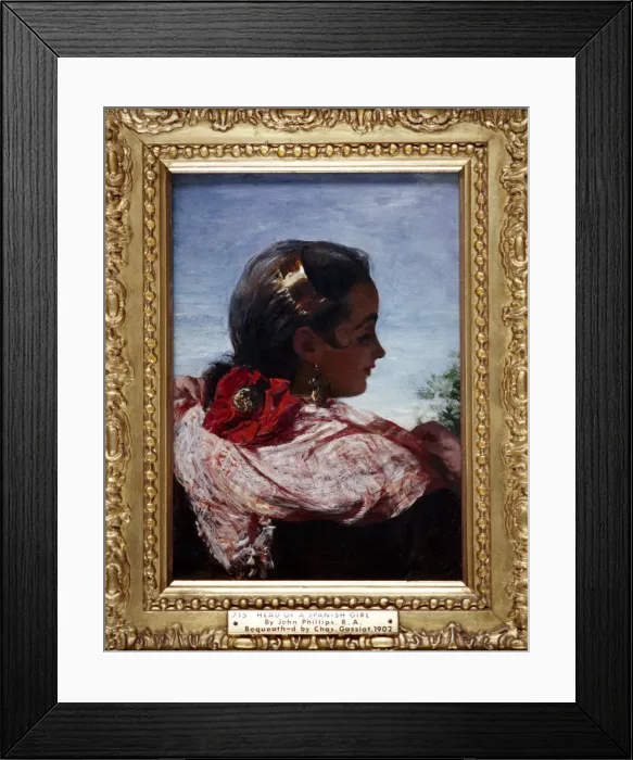 Framed Print : Head of a Spanish Girl, 1860. Artist: John Phillip Framed Print : Head of a Spanish Girl, 1860. Artist: John Phillip