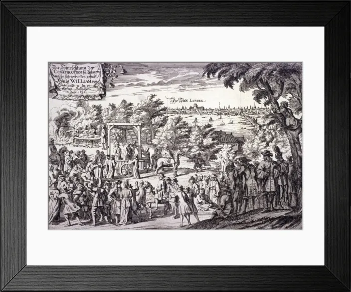 Framed Print : Tyburn, Paddington, London, 1696 Framed Print : Tyburn, Paddington, London, 1696