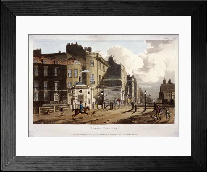 Framed Print : Tyburn, Paddington, London, 1813 Framed Print : Tyburn, Paddington, London, 1813