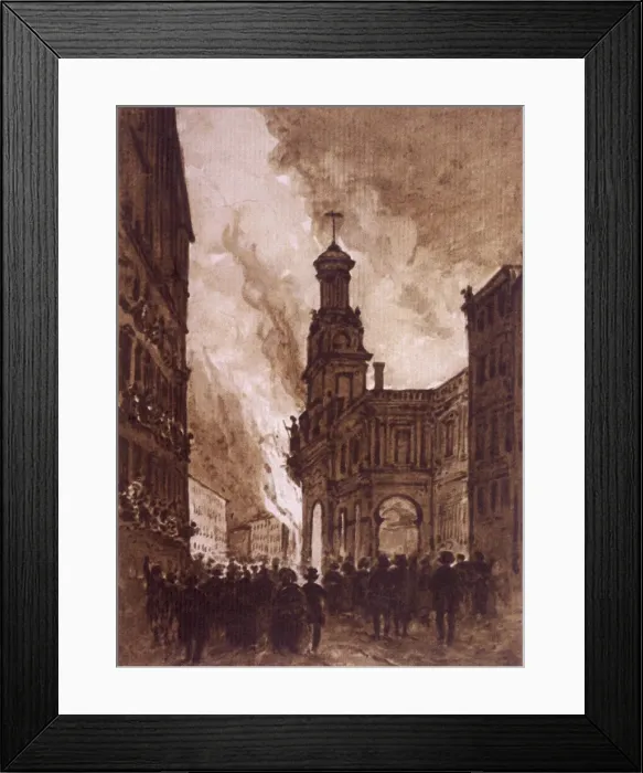 Framed Print : Royal Exchange Fire, London, 1838 Framed Print : Royal Exchange Fire, London, 1838