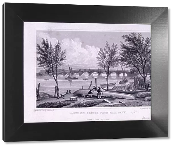 Vauxhall Bridge, Lambeth, London, 1829. Artist: James B Allen