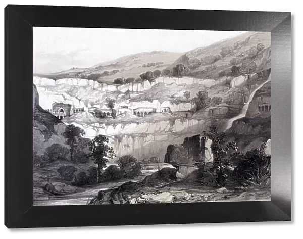 View of Caves, Ajunta, India, 1844. Artist: Thomas Colman Dibdin