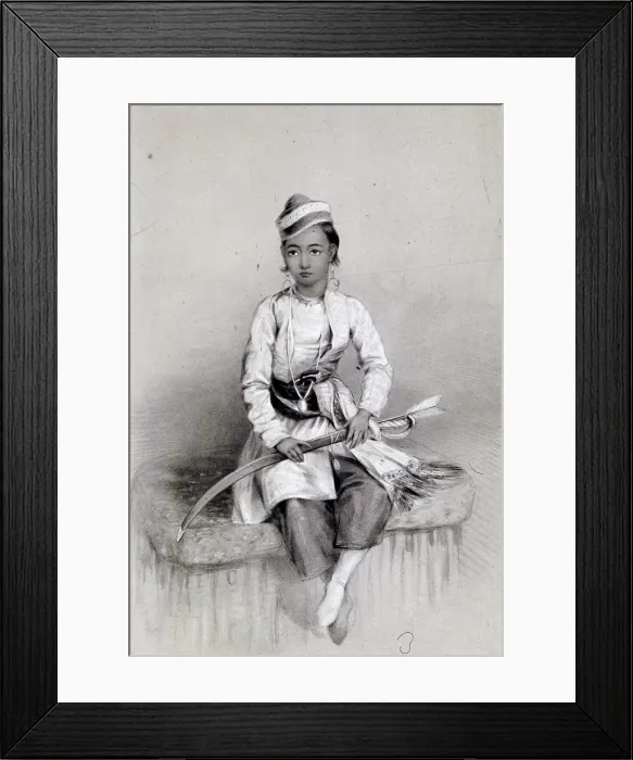Framed Print : A Young Hill Raja, 1844. Artist: Lowes Dickinson Framed Print : A Young Hill Raja, 1844. Artist: Lowes Dickinson