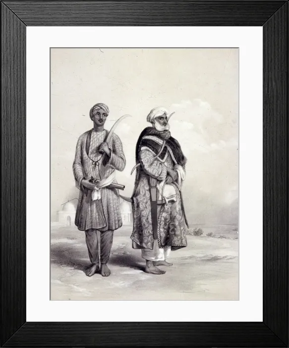 Framed Print : A Zemindar and a Puthan, 1844. Artist: Lowes Dickinson Framed Print : A Zemindar and a Puthan, 1844. Artist: Lowes Dickinson