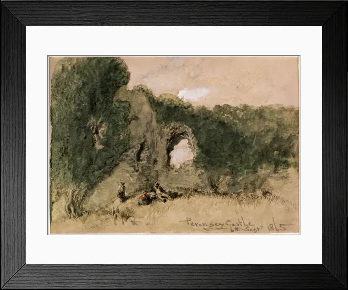 Framed Print : Pevensey Castle, East Sussex, 1865. Artist: Sir John Gilbert Framed Print : Pevensey Castle, East Sussex, 1865. Artist: Sir John Gilbert