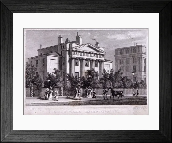 Framed Print : Villa at Regents Park, Marylebone, London, 1827. Artist: W Watkins Framed Print : Villa at Regents Park, Marylebone, London, 1827. Artist: W Watkins