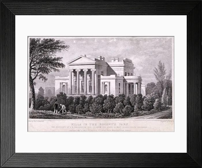 Framed Print : Regents Park, Marylebone, London, 1827. Artist: W Wallis Framed Print : Regents Park, Marylebone, London, 1827. Artist: W Wallis