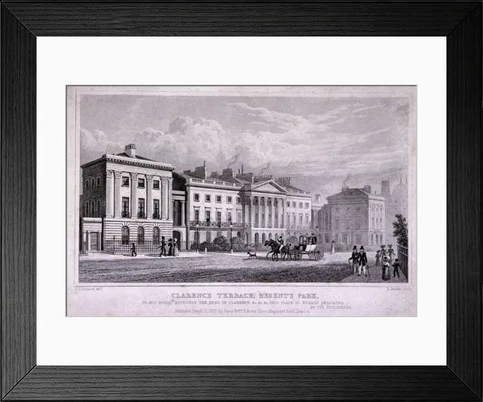 Framed Print : Clarence Terrace, Regents Park, Marylebone, London, 1827. Artist: Thomas Barber Framed Print : Clarence Terrace, Regents Park, Marylebone, London, 1827. Artist: Thomas Barber