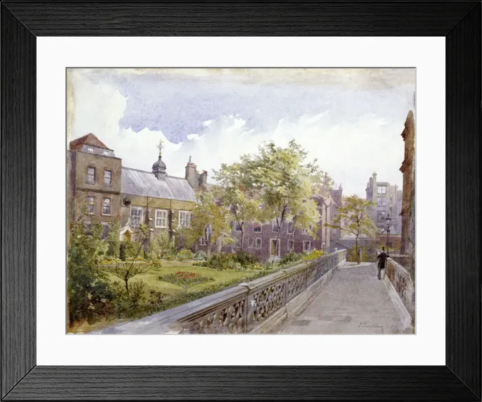 Framed Print : View of the Staple Inn and garden, London, 1882. Artist: John Crowther Framed Print : View of the Staple Inn and garden, London, 1882. Artist: John Crowther