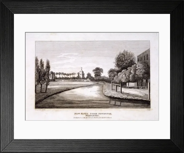 Framed Print : New River, Stoke Newington, London, 1820. Artist: JB Framed Print : New River, Stoke Newington, London, 1820. Artist: JB