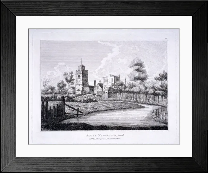 Framed Print : St Mary, Stoke Newington, London, c1810 Framed Print : St Mary, Stoke Newington, London, c1810