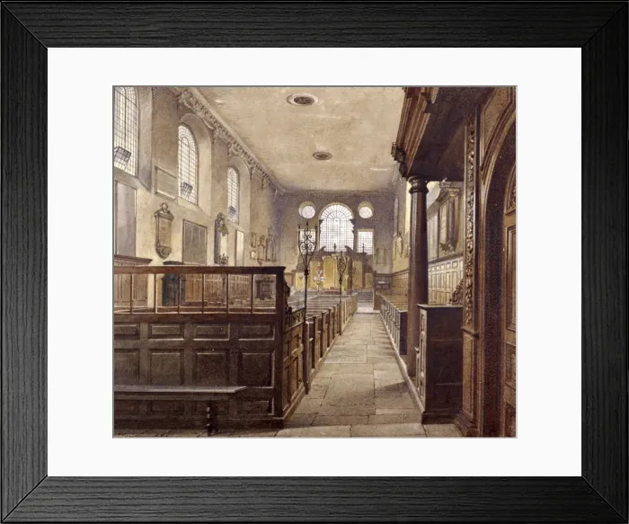 Framed Print : Interior of St Olave Jewry, London, 1887. Artist: John Crowther Framed Print : Interior of St Olave Jewry, London, 1887. Artist: John Crowther