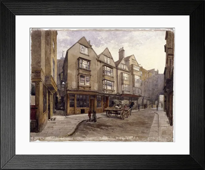 Framed Print : Cloth Fair, London, 1884. Artist: John Crowther Framed Print : Cloth Fair, London, 1884. Artist: John Crowther