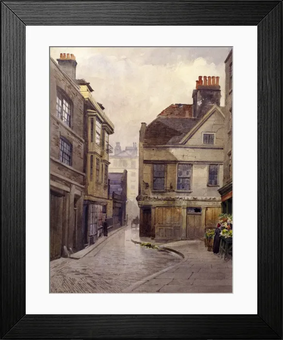 Framed Print : Bartholomew Close, London, 1889. Artist: John Crowther Framed Print : Bartholomew Close, London, 1889. Artist: John Crowther